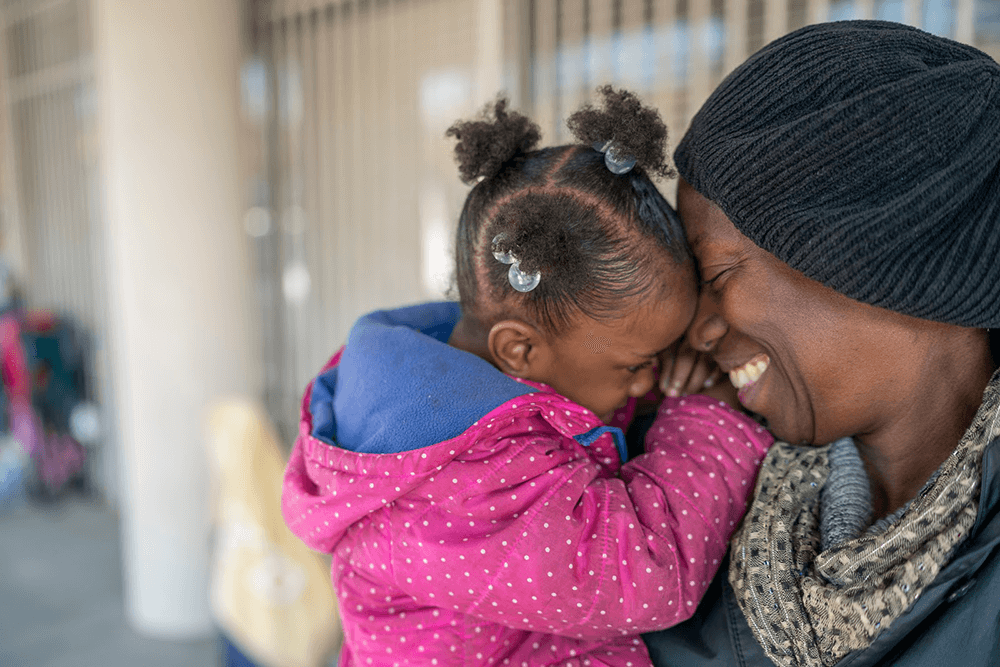 Homeless mom embraces daughter